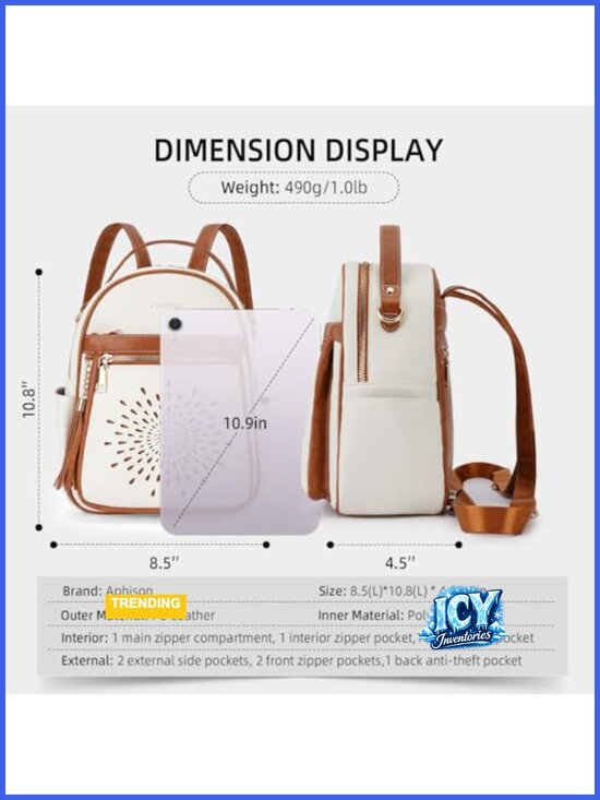 Women\'s Small PU Leather Backpack Purse Casual Travel Daypack Waterproof